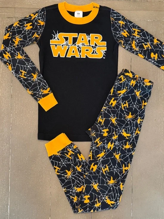 Hanna Andersson Halloween Star Wars 2-Piece Matching Long-John PJ Set • Size 10 - Picture 7 of 14
